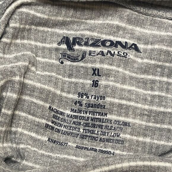 Arizona Jean Co. Women’s Heather Grey Striped Long Sleeve Turtleneck XL 16 NWT - Picture 6 of 8